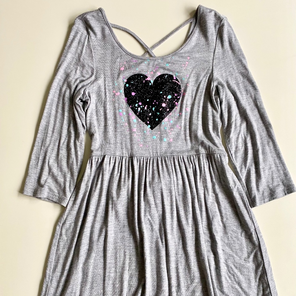 Heart 3/4 sleeve twirl dress